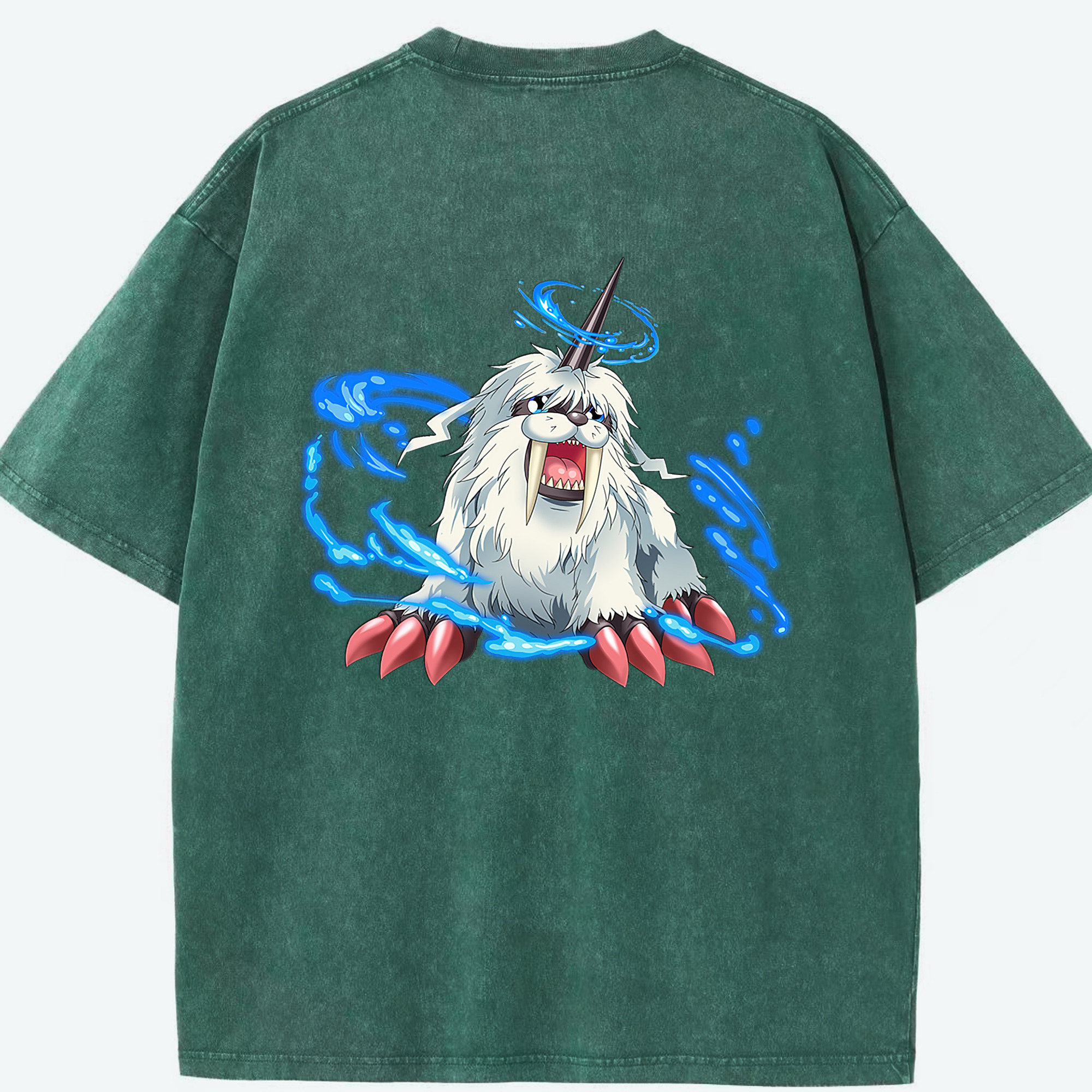 （画像用） Digimon デジタルモンスター/デジモン 綿100% ヴィンテージ風 半袖Tシャツ（背面プリント）